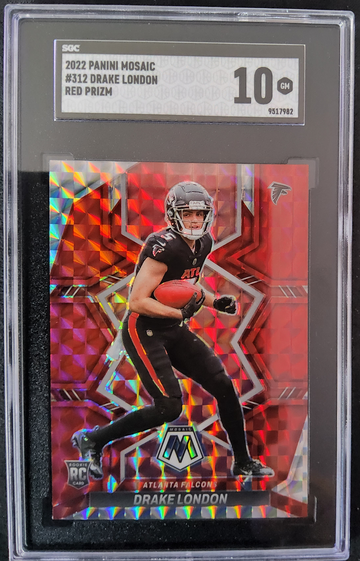 2022 Panini Mosaic #312 Drake London Red Prizm