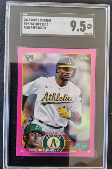 2023 Topps Chrome #99 Esteury Ruiz Pink Refractor SGC 9.5
