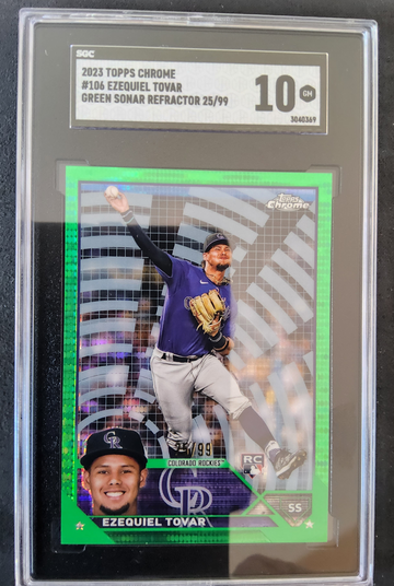 2023 Topps Chrome #106 Ezequiel Tovar Green Sonar Refractor 25/99 SGC 10