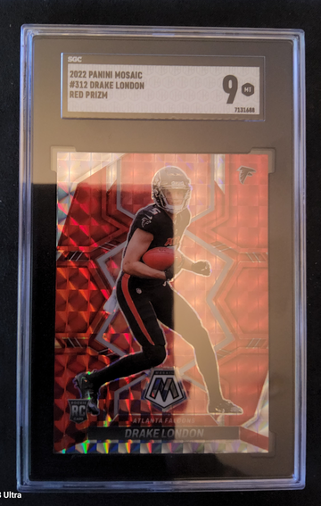 2022 Panini Mosaic #312 Drake London Red Prizm SGC 9