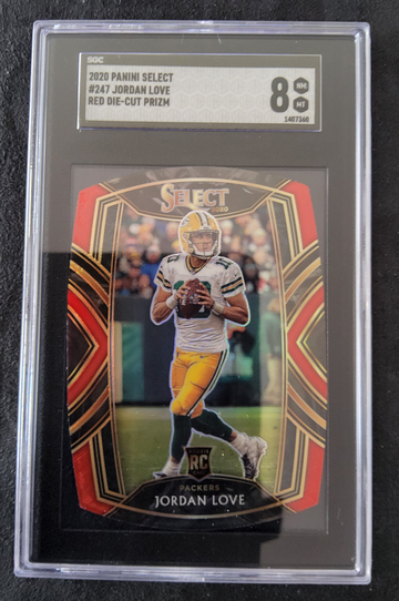 2020 Panini Select #247 Jordan Love Red Die Cut Prizm SGC 8