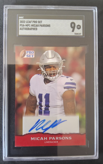 2022 Leaf Pro Set PSA-MP1 Micah Parsons Autographed SGC 9