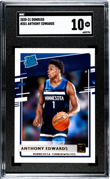 2020-21 Donruss #201 Anthony Edwards Rated Rookie SGC 10