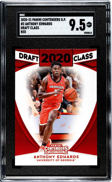 2020-21 Panini Contenders DP #2 Anthony Edwards Draft Class Red  SGC  9.5