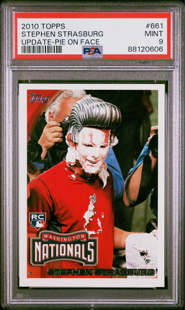 2010 Topps Update Stephen Strasburg Pie On Face SSP PSA 9