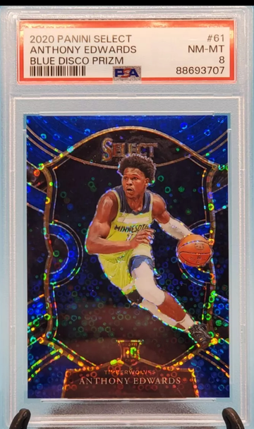 2020 select anthony edwards blue disco /25 PSA 8 rookie