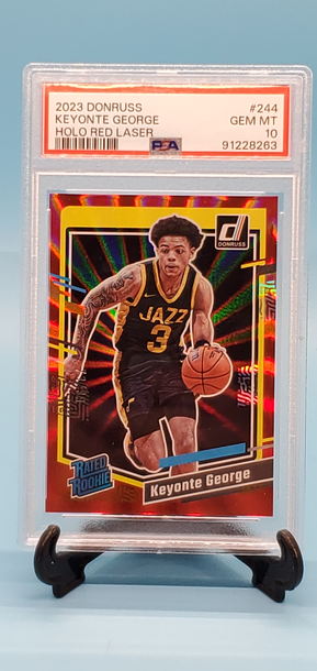 2023 donruss keyonte george red laser /99 PSA 10 rookie
