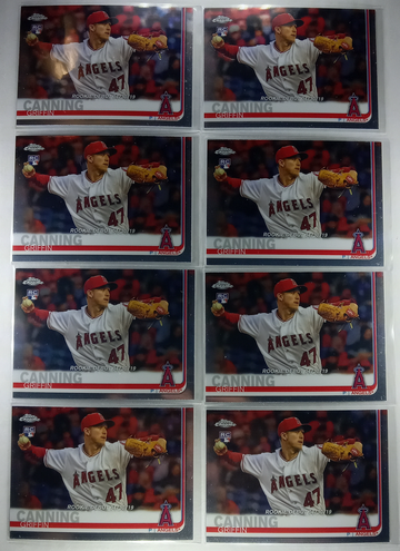 2019 Topps Chrome Update Griffin Canning Rookie Debut Lot (8)