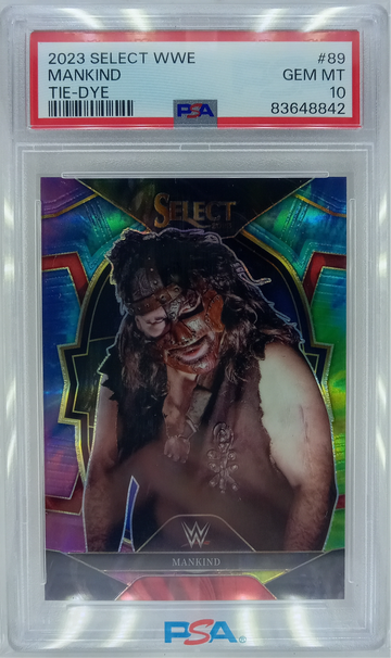 2023 Panini Select WWE Mankind Concourse Tie-Die /25 #89 PSA 10