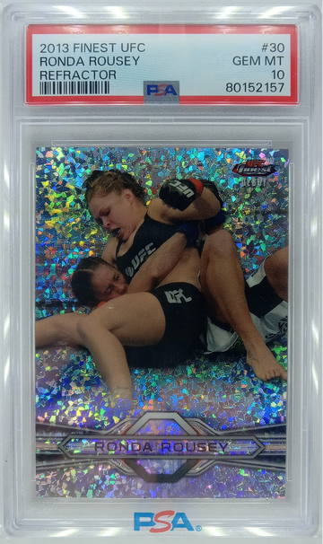 2013 Topps Finest UFC Ronda Rousey Refractor Rookie #30 PSA 10