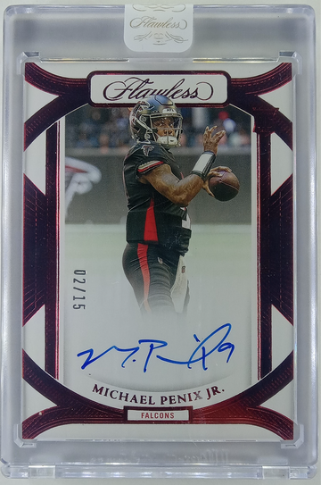2024 PANINI FLAWLESS MICHAEL PENIX JR. RUBY FRAME SIGNATURES /15 RC #RFS-MPJ