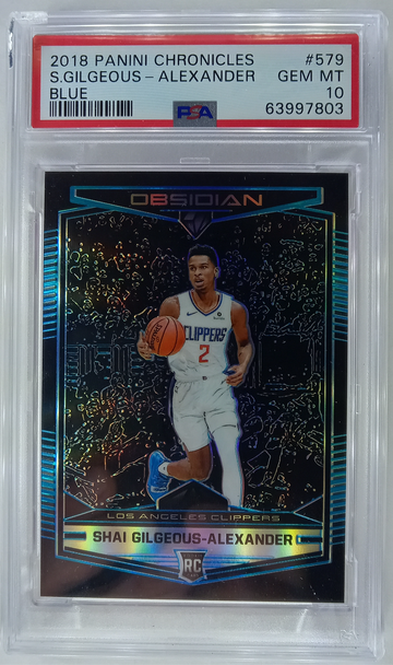 2018 PANINI CHRONICLES SHAI GILGEAOUS-ALEXANDER BLUE /99 #579 PSA 10