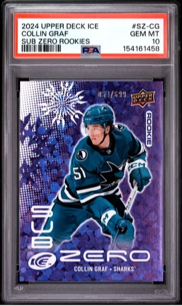 2024 UPPER DECK ICE COLLIN GRAF SUB ZERO ROOKIES /699 #SZ-CG PSA 10