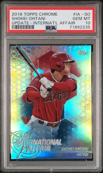 2018 TOPPS CHROME UPDATE SHOHEI OHTANI INTERNATIONAL AFFAIR RC #IA-SO PSA 10