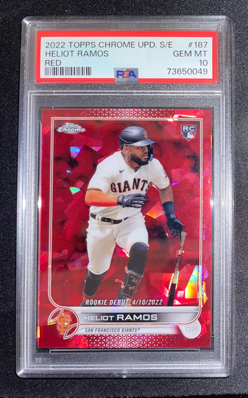 2022 Topps Chrome Update Sapphire Edition Heliot Ramos Red SSP PSA 10 POP 2