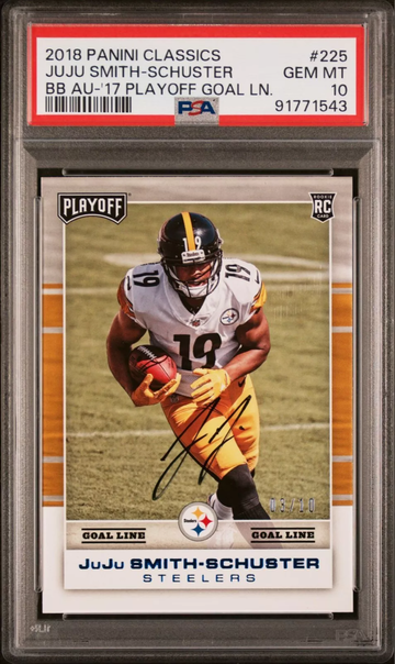 2017 PANINI CLASSICS BUYBACK AUTO 225 JUJU SMITH-SCHUSTER PLAYOFF GL. /10 PSA 10