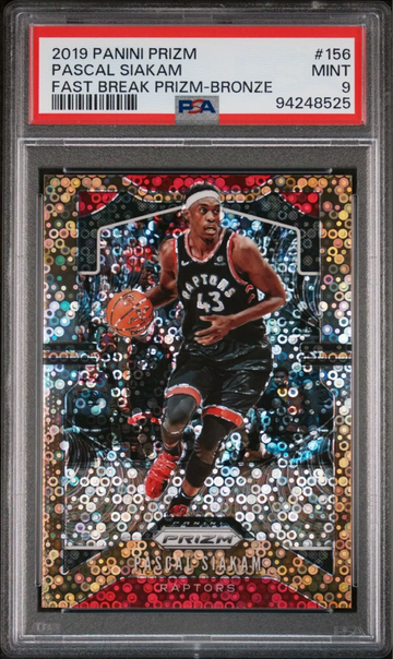 2019 PANINI PRIZM 156 PASCAL SIAKAM FAST BREAK PRIZM-BRONZE /20 PSA MINT 9