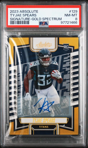 2023 PANINI ABSOLUTE 129 TYJAE SPEARS SIGNATURE-GOLD SPECTRUM /10 PSA 8