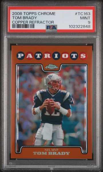 2008 TOPPS CHROME TC163 TOM BRADY COPPER REFRACTOR /425 PSA 9
