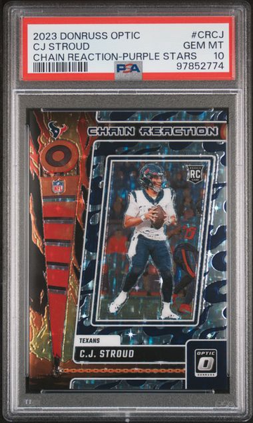 2023 Optic C.J. Stroud #CRCJ Chain Reaction RC Purple Stars /25 PSA 10