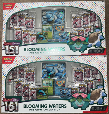 Lot of 2 Pokémon Scarlet & Violet 151 Blooming Waters Premium Collection Box Factory Sealed