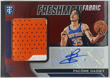 2024-25 Panini Totally Certified Freshman Fabric Pacôme Dadiet Rookie Patch Auto RPA FFS-DAD Red /75