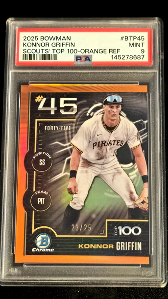 2024 Bowman Draft Chrome Konnor Griffin -Bowman Scouts top 100- Orange refractor PSA 9