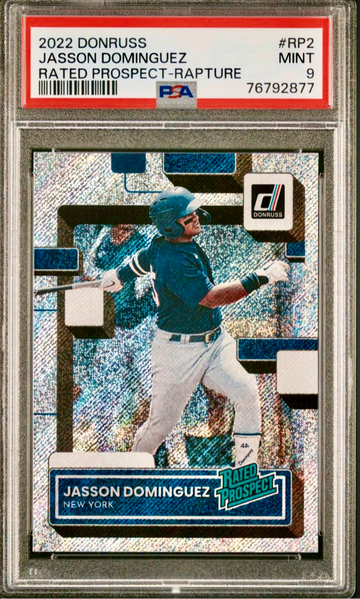 2022 Donruss #RP2 Jasson Dominguez Rated Prospect - Rapture PSA 9