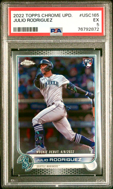 2022 Topps Chrome Update #USC165 Julio Rodriguez Rookie Debut PSA 5