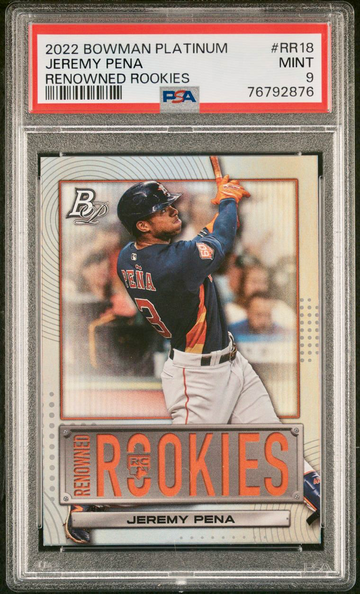 2022 Bowman Platinum #RR18 Jeremy Peña Renowned Rookie PSA 9