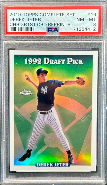 2019 Topps Chrome Complete Set #19 Derek Jeter RC PSA 8