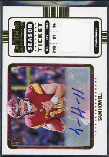 2022 Contenders Season Ticket Sam Howell Patch Auto