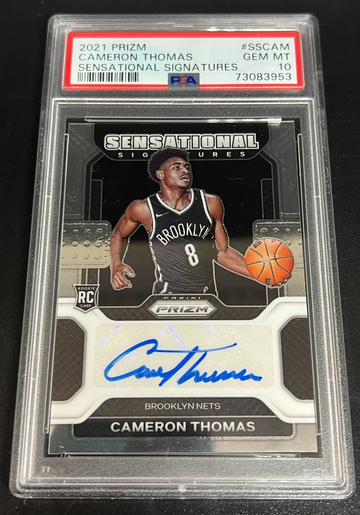 2021 Prizm Cameron Thomas Cam Rookie RC #SCCAM Sensational Signatures PSA 10 Gem Mint ! 