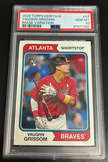 2023 Topps Heritage Vaughn Grissom Image Variation #97 Rookie RC Braves Gem Mint PSA 10
