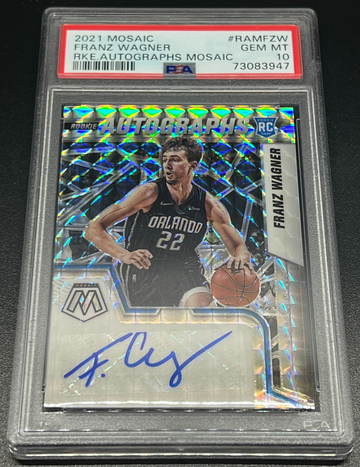 2021 Panini Mosaic FRANZ WAGNER Rookie Autographs #RAMFZW RC Orlando Magic GEM MINT PSA 10
