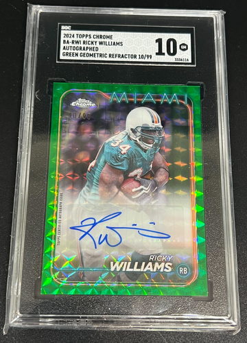 2024 Topps Chrome Ricky Willaism Geometric Green Auto /99 SGC 10