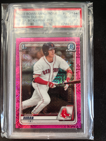 2020 Bowman Chrome Jarren Duran Pink Refractor PSA 10