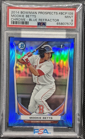 2014 Bowman Chrome Prospects Mookie Betts Blue Refractor /250 PSA 9