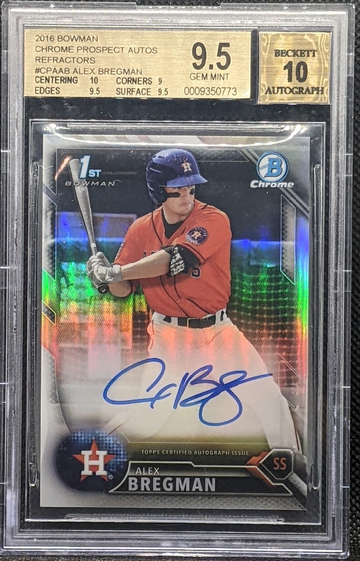 2016 Bowman Chrome Alex Bregman Refractor AUTO /499 BGS 9.5/10