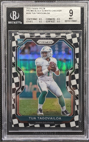 2020 Panini Prizm #339 Black & White Checker Tua Tagovailoa BGS 9