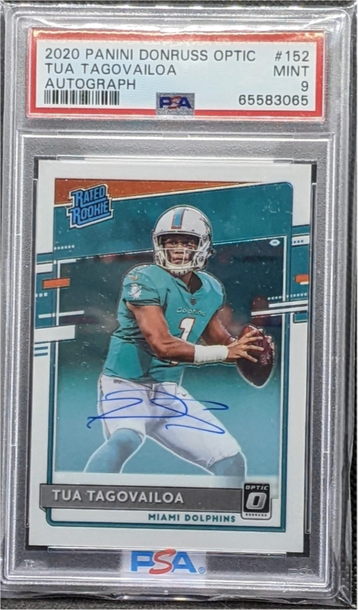 2020 Donruss Optic #152 Tua Tagovailoa Autograph /150 PSA 9