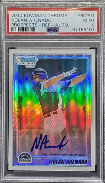 2010 Bowman Chrome Nolan Arenado Refractor Auto /500 PSA 9