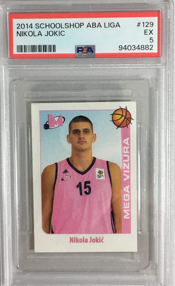 Nikola Jokic 2014 Schoolshop ABA Liga Sticker #129 PSA 5 Rookie Nuggets