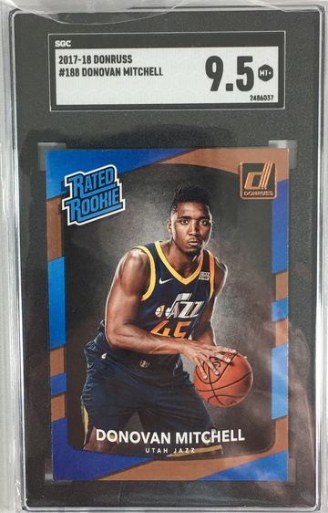 Lot of (5) - 2017-18 Panini Donruss Rated Rookie #188 Donovan Mitchell SGC 9.5