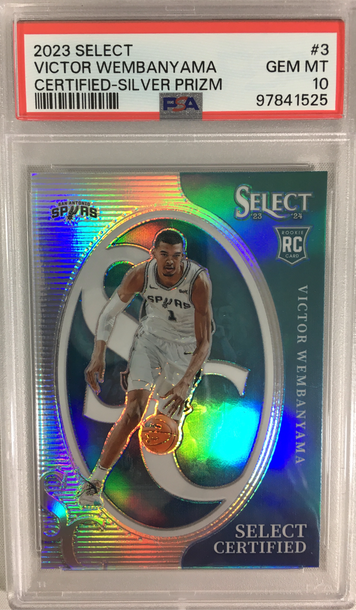 PSA 10 2023 Panini Select Victor Wembanyama #3 Silver Certified RC Rookie