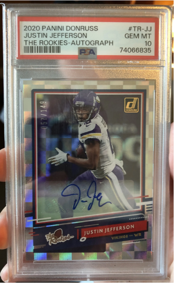 2020 Panini Donruss Justin Jefferson - THE ROOKIES /149 AUTO - PSA 10 RC