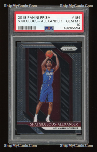 Shai Gilgeous-Alexander 2018-19 Panini Prizm Rookie RC - PSA 10