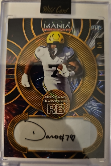 2024 Wild Card Auto Mania Donovan Edwards PRC Fireworks 1/1 No. AMAC-DE