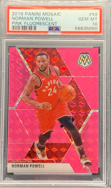 2019 MOSAIC PINK FLUORESCENT /10 NORMAN POWELL PSA 10 