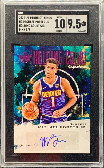 2020 PANINI COURT KINGS MICHAEL PORTER JR HOLDING COURT PINK SIGNATURE AUTO /8 !!!